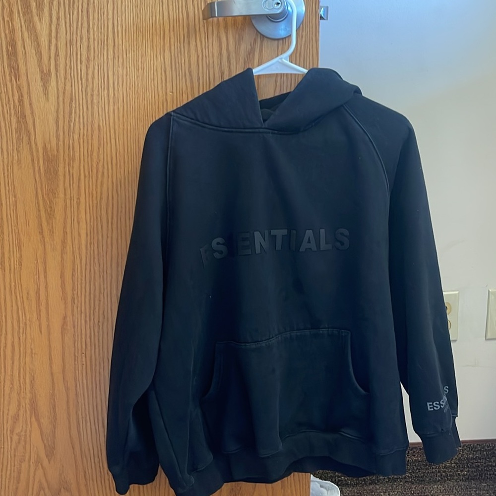STILL AVAILABLE - black essentials hoodie. size youth xl. really comfy
